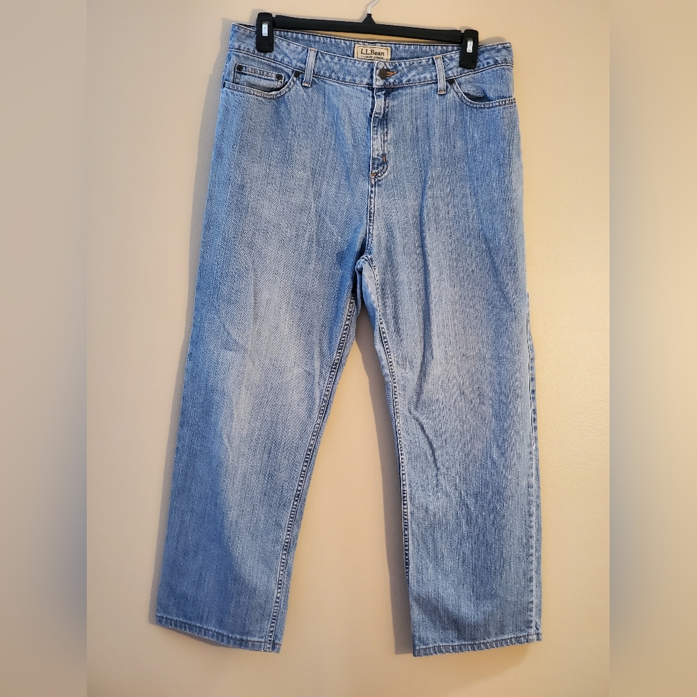 L. L. Bean Blue Jeans Classic Fit Straight Leg Women Size 16 Reg